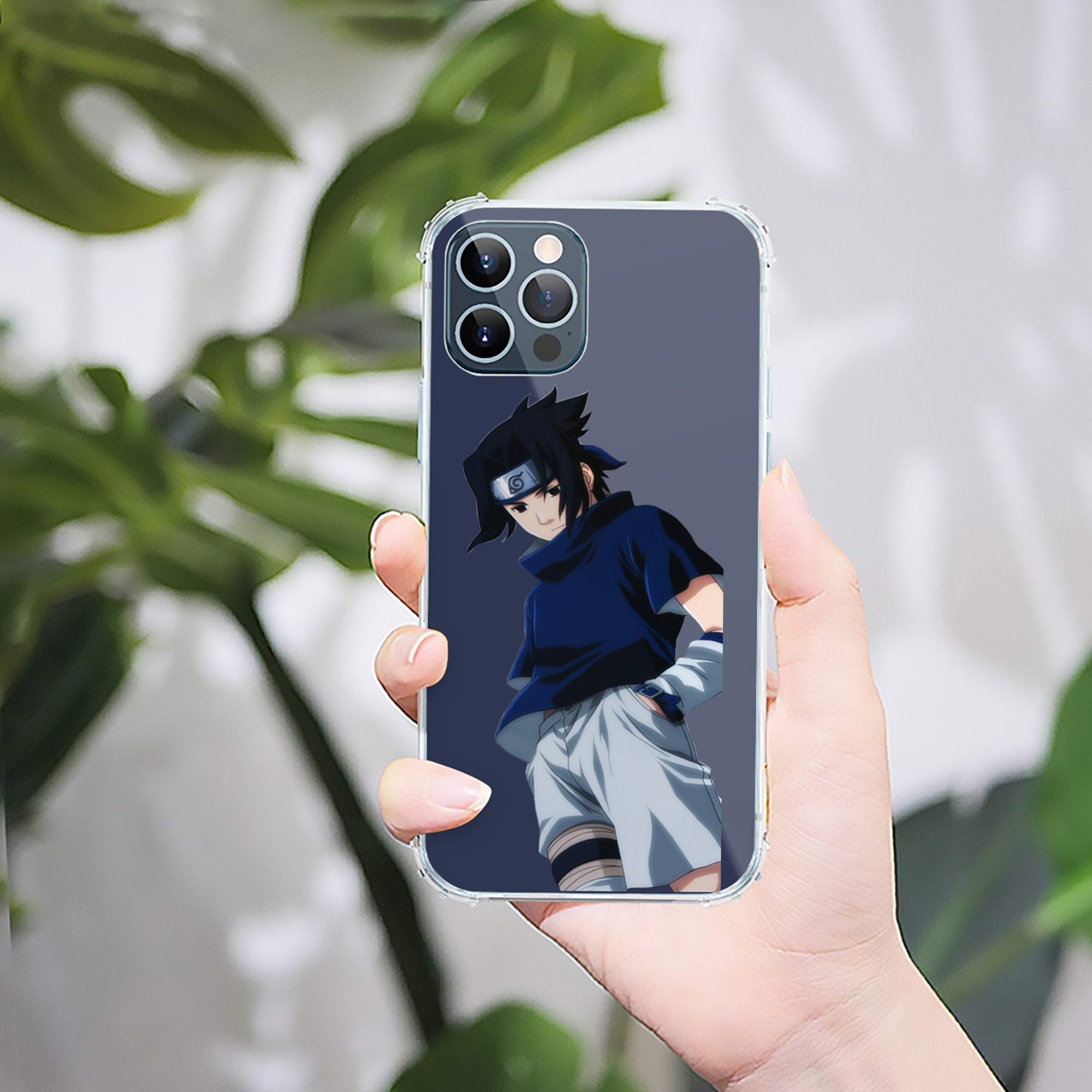 （画像用） NARUTO -ナルト- うちは サスケ Uchiha Sasuke 【iPhone 12シリーズ対応】透明スマホケース（クリアソフトケース）